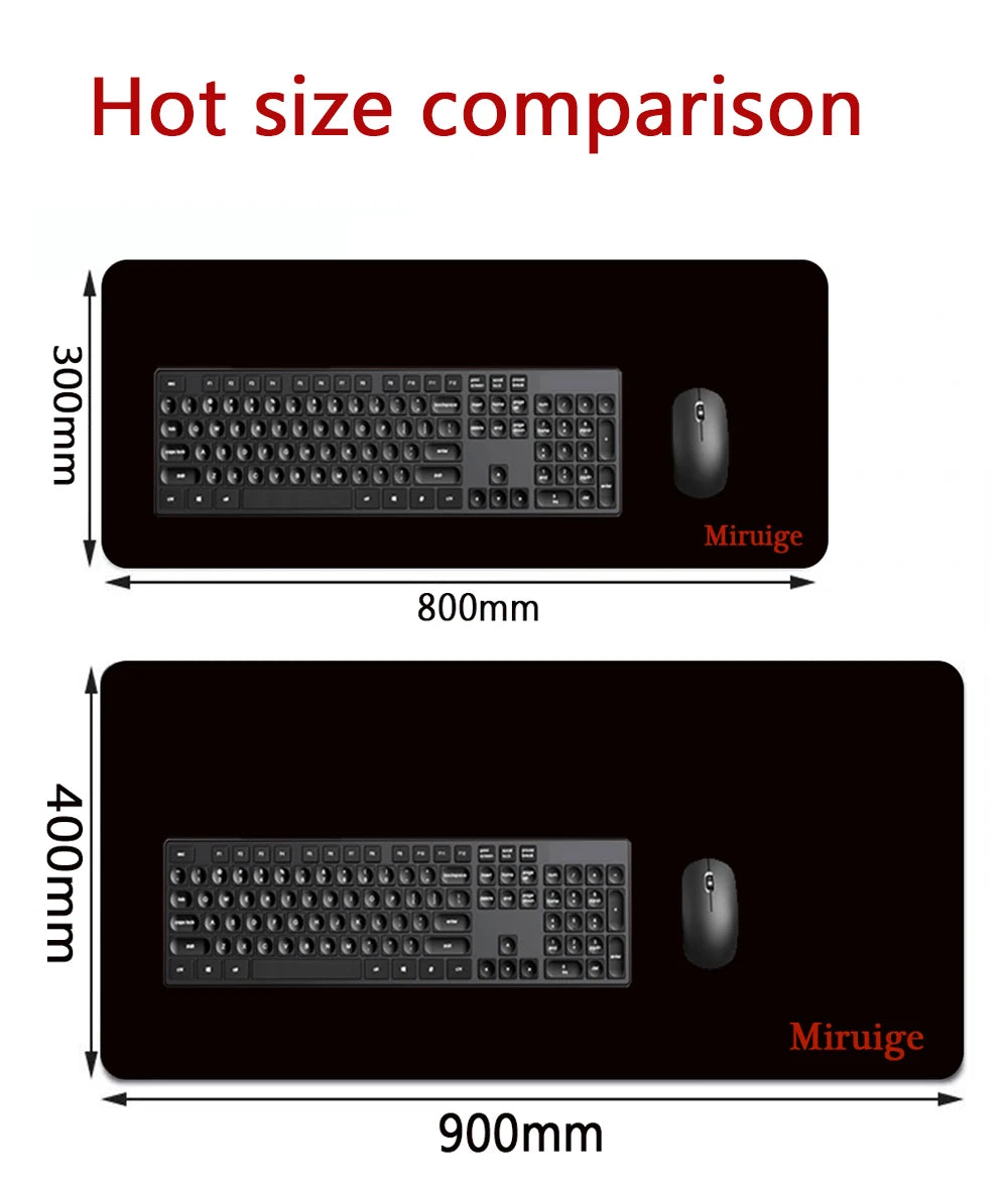 Black Rubber XXL Desk Mouse Pad Mat