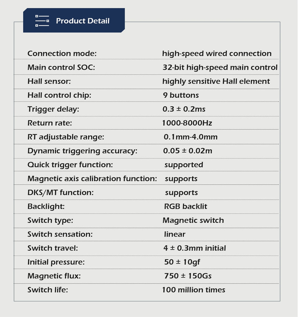 Wired 8K Magnetic Axis Mechanical Gaming Keyboard
