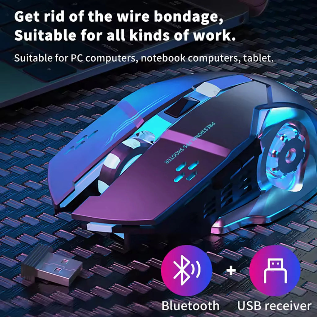 2.4G USB Bluetooth Rechargeable Wireless Mouse