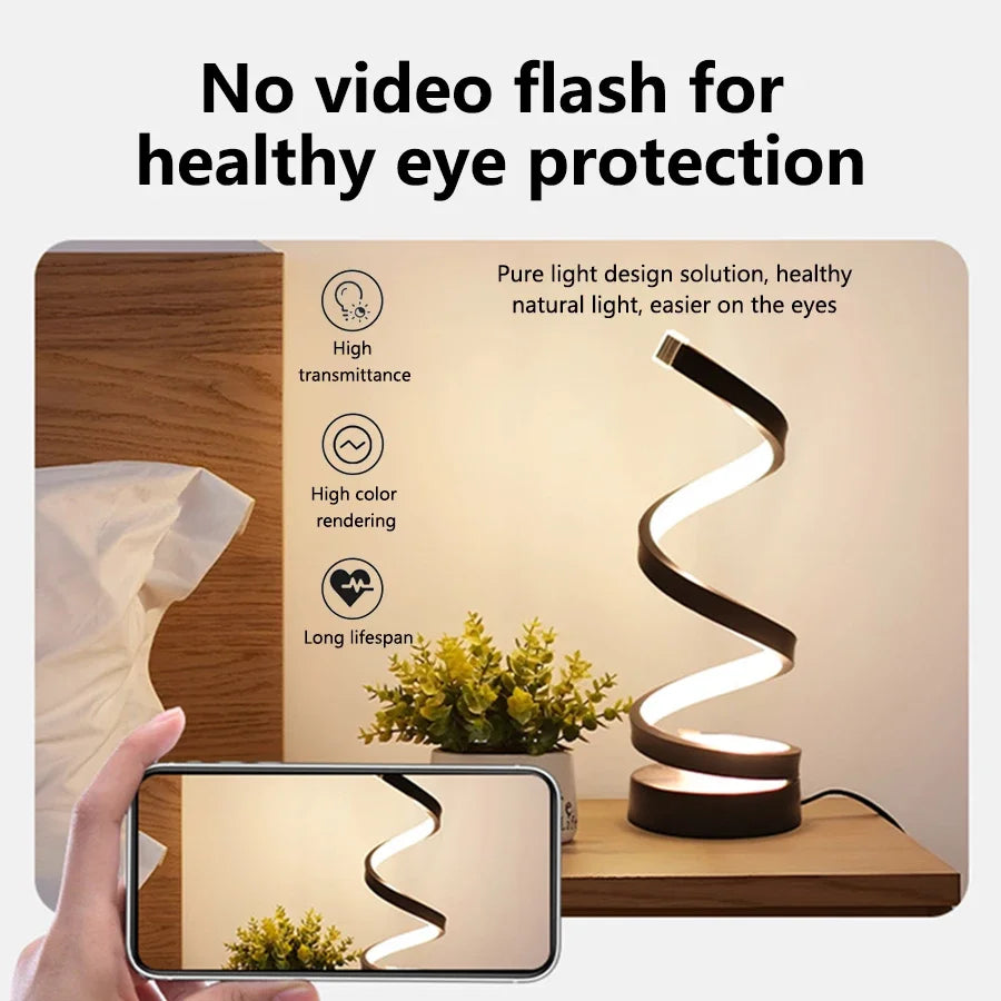 Modern USB Spiral LED Table Lamp