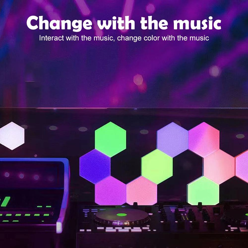 LED Hexagon Night Lights Smart Home Gaming Wall Lights