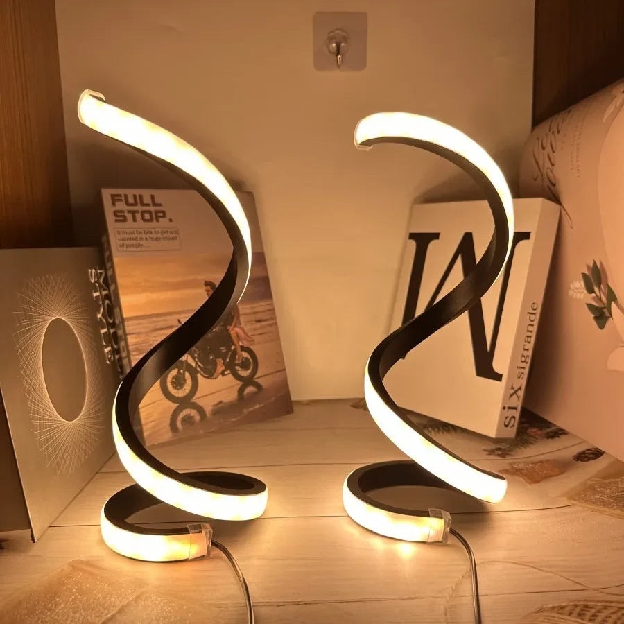 Modern USB Spiral LED Table Lamp