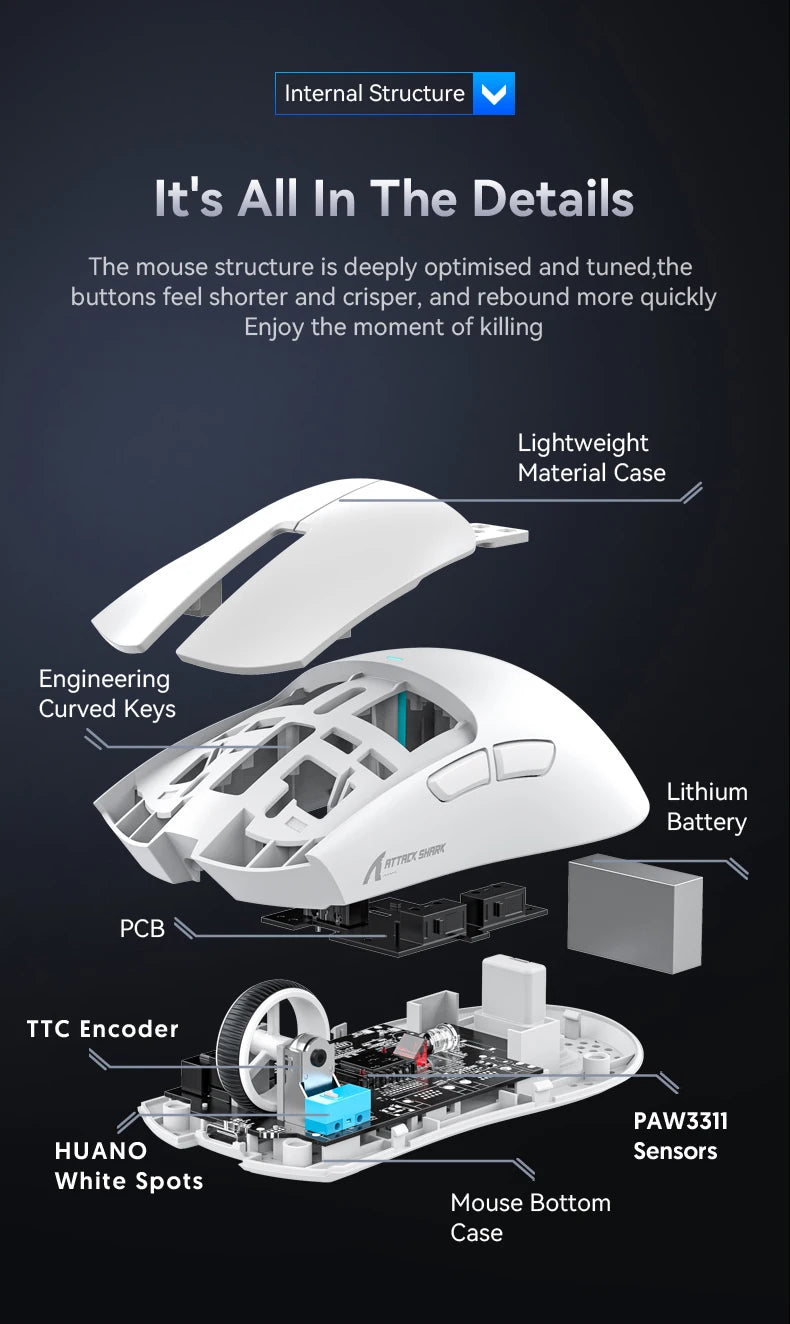 Attack Shark X11 RGB Wireless Gaming Mouse