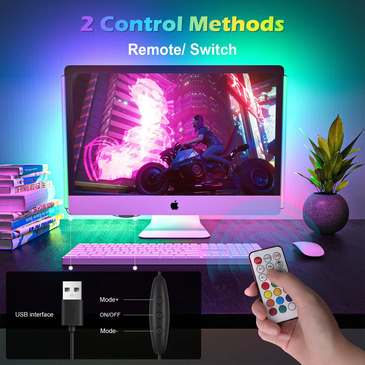2 In1 Under Monitor Light Bar Gaming Lights