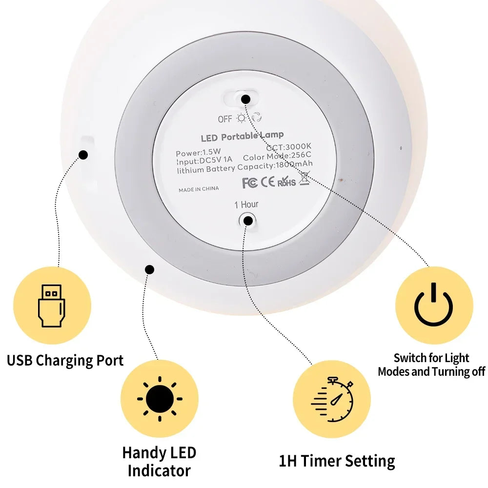 Portable RGB Egg-Shaped Night Lamp