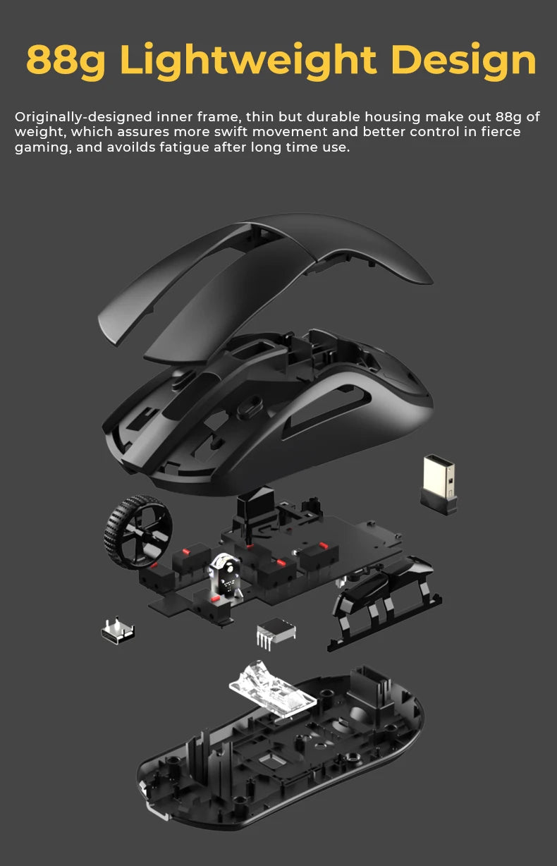 Tri-Mode RGB Gaming Mouse with Charging Base