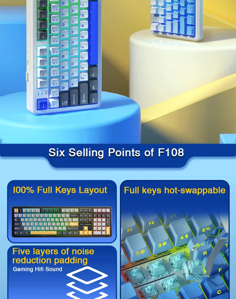 100% Layout RGB Mechanical Gaming Keyboard