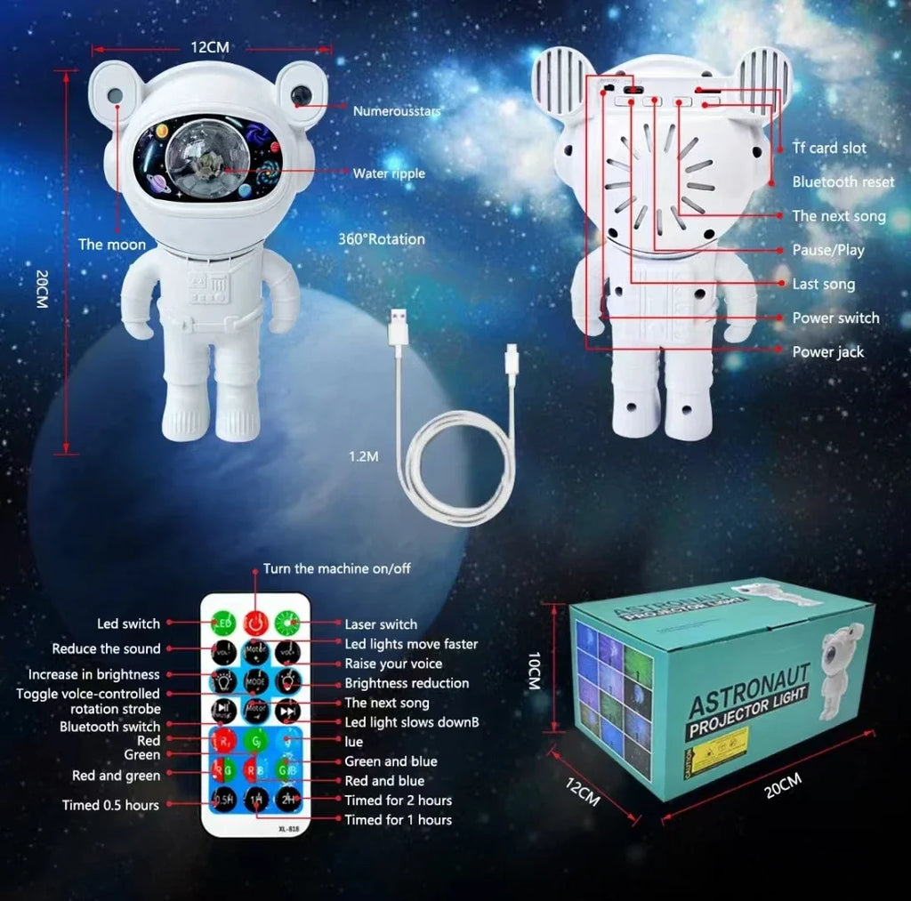 Bluetooth Astronaut Galaxy Star Projector