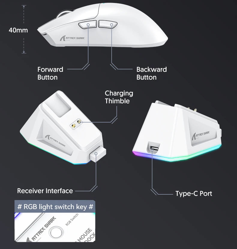 Attack Shark X11 RGB Wireless Gaming Mouse