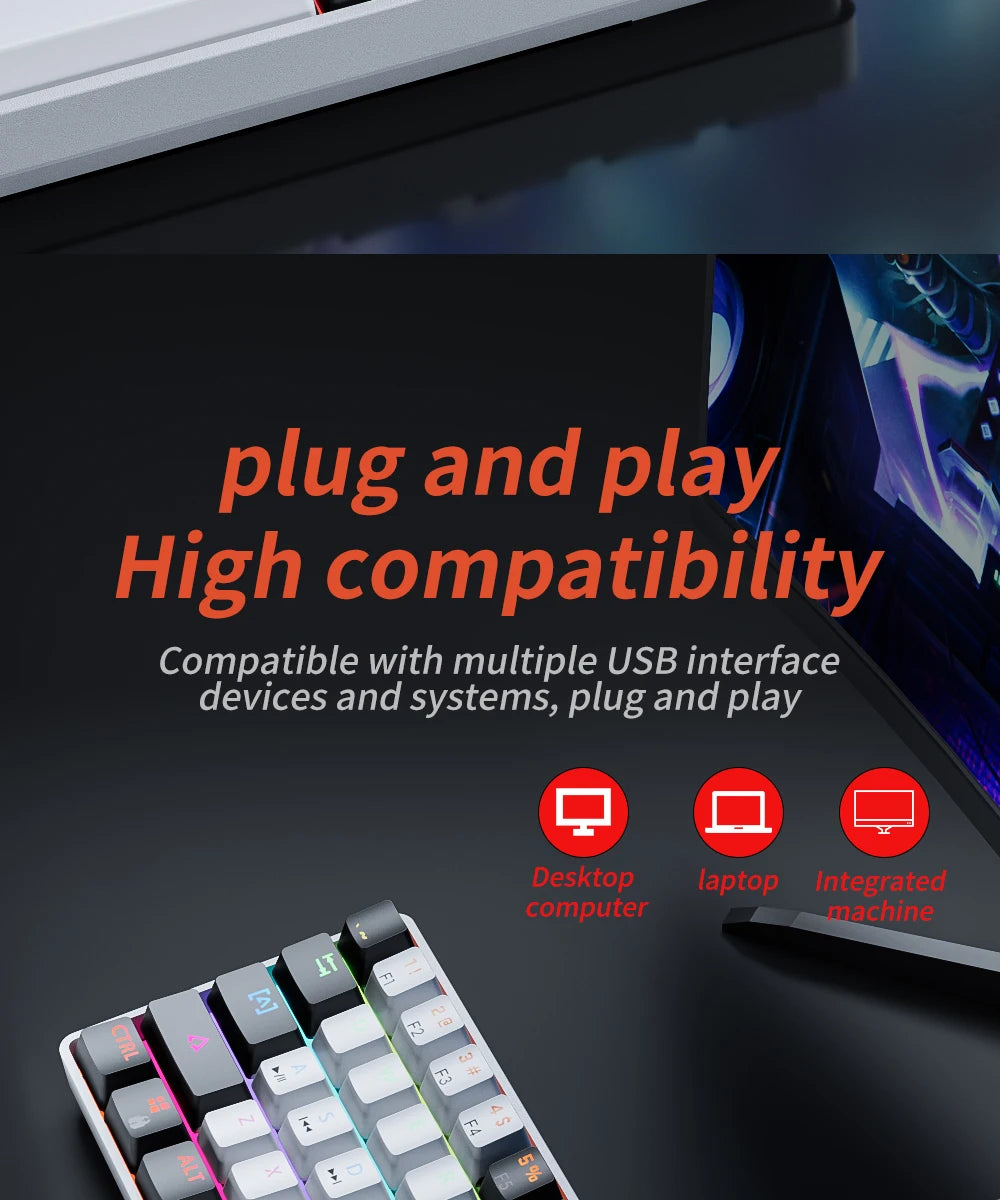 USB 61Key RGB Mechanical Gaming Keyboard