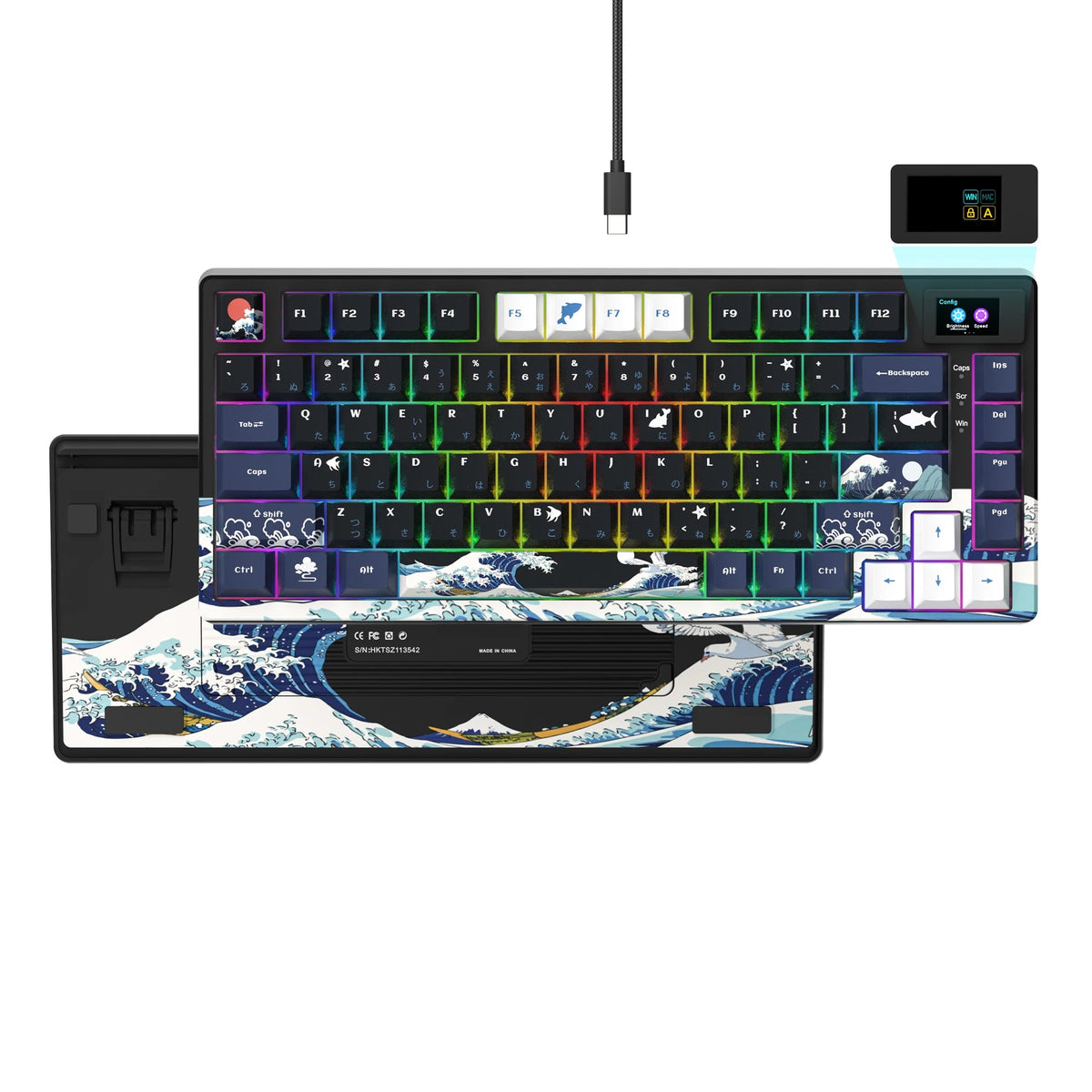 Wired OLED RGB Hot-Swappable Gaming Keyboard