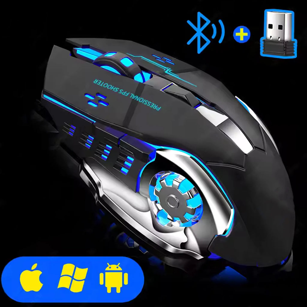 2.4G USB Bluetooth Rechargeable Wireless Mouse