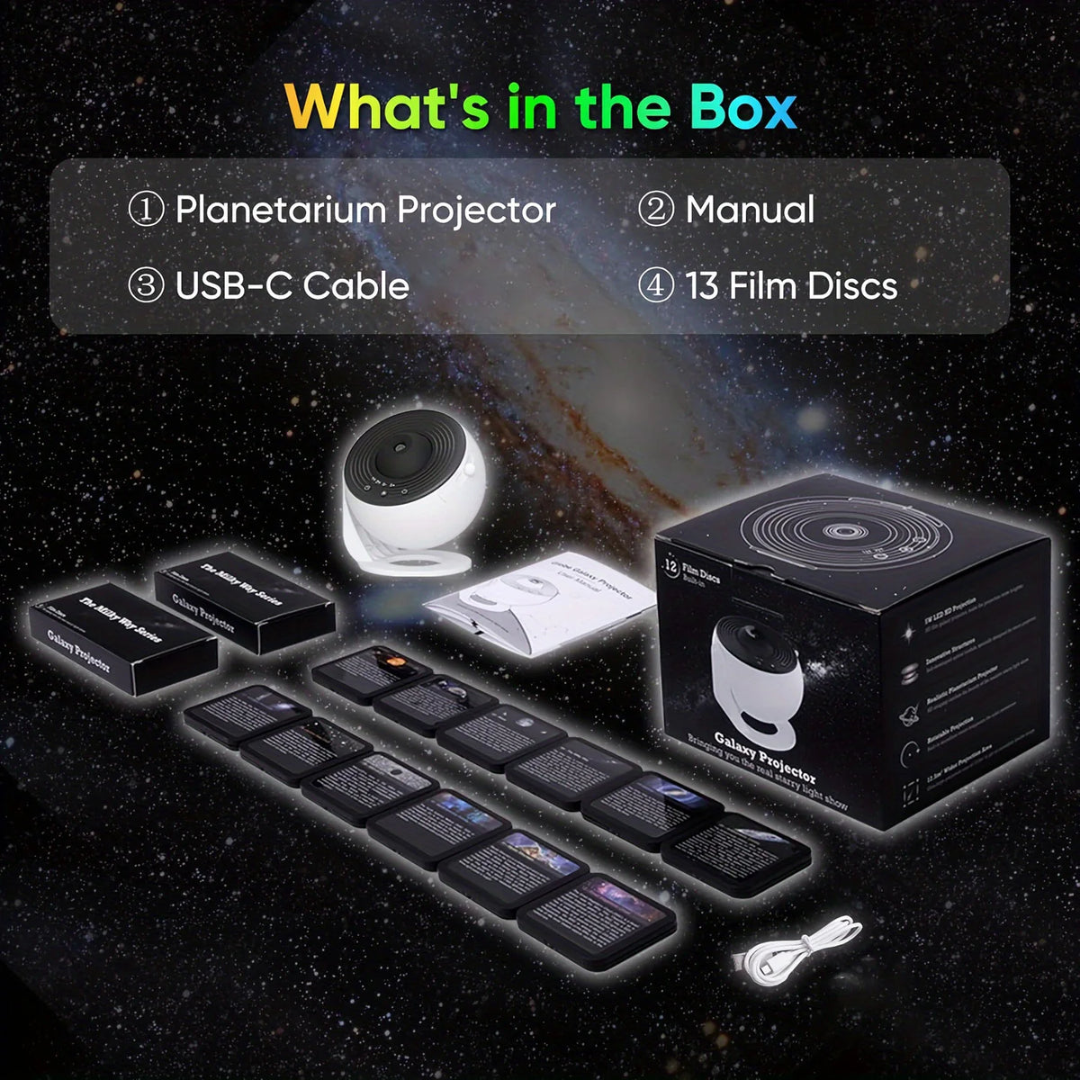 360° Rotating Galaxy Star Projector