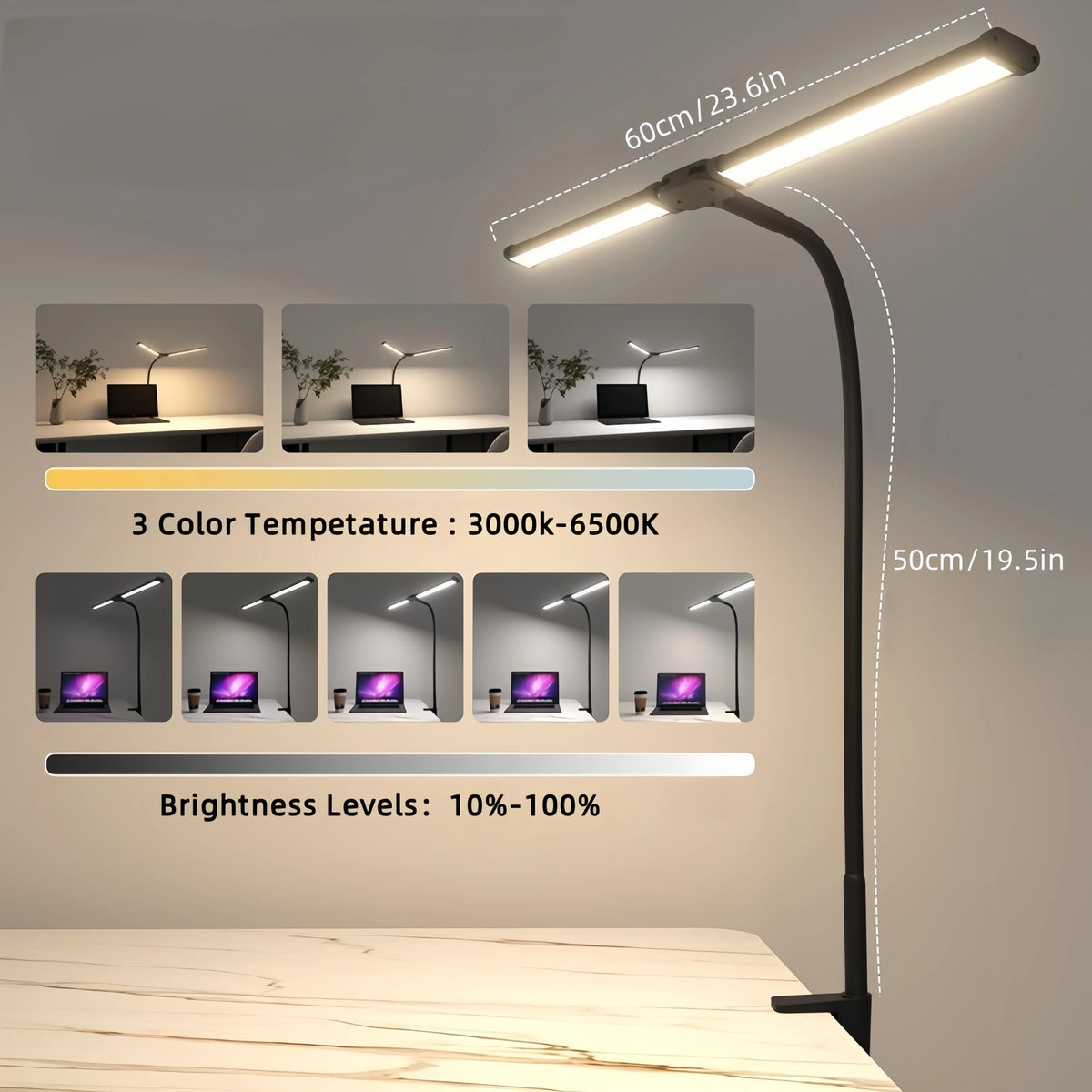 Double/Single Head LED Desk Lamp