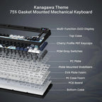 Wired OLED RGB Hot-Swappable Gaming Keyboard