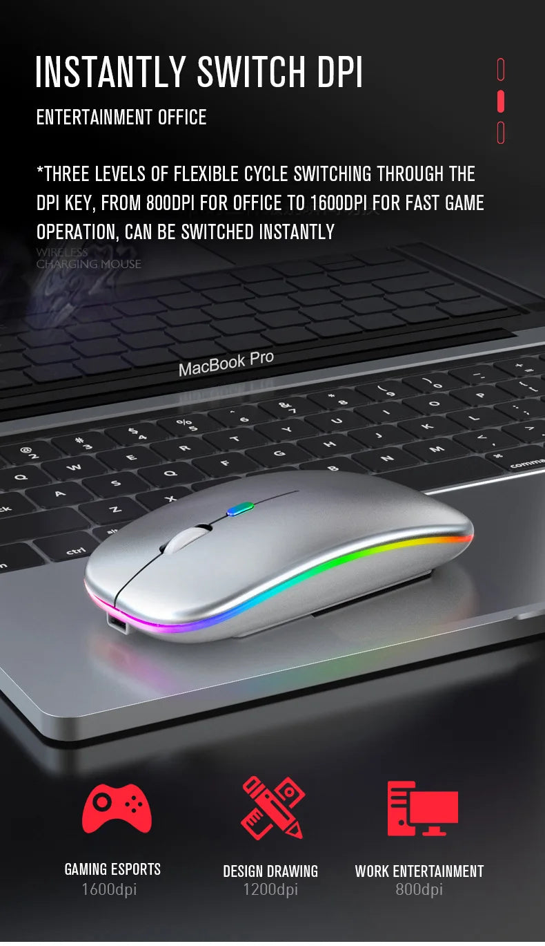 RGB Rechargeable Wireless Gaming Mouse