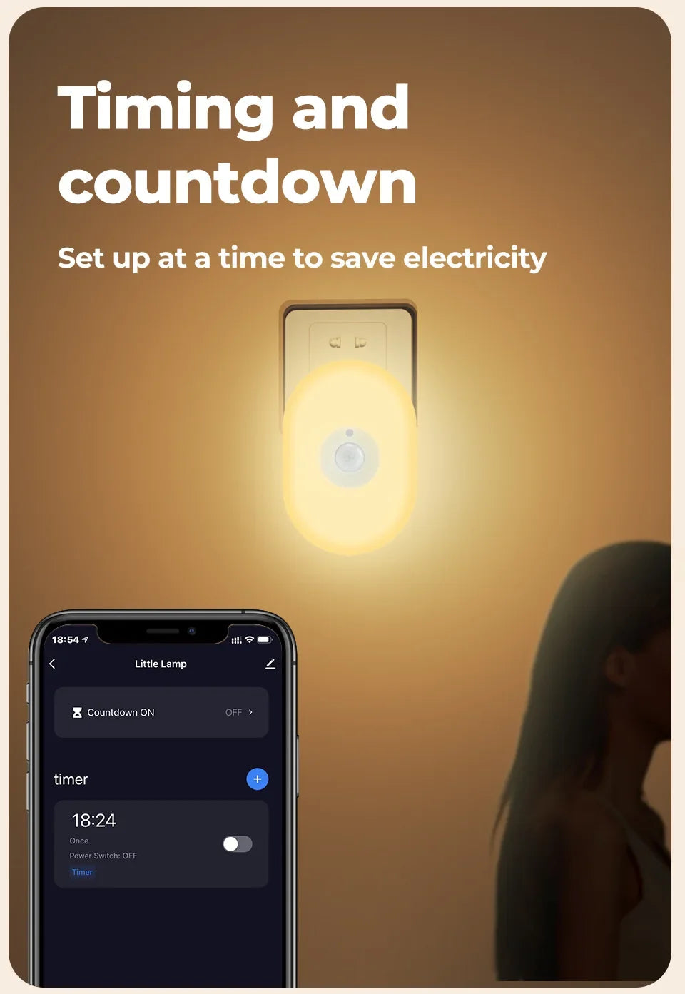 Smart WiFi RGB Motion Sensor Wall Lamp