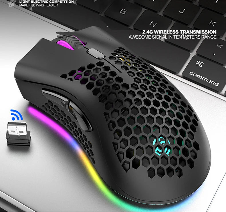 BM600 RGB Rechargeable Honeycomb Gaming Mouse