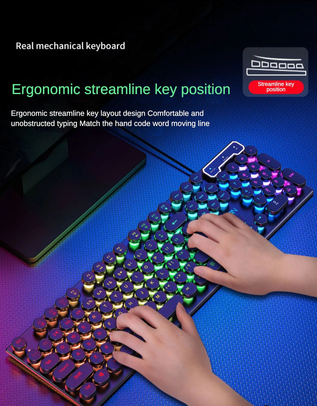Full Size RGB Waterproof Gaming Keyboard