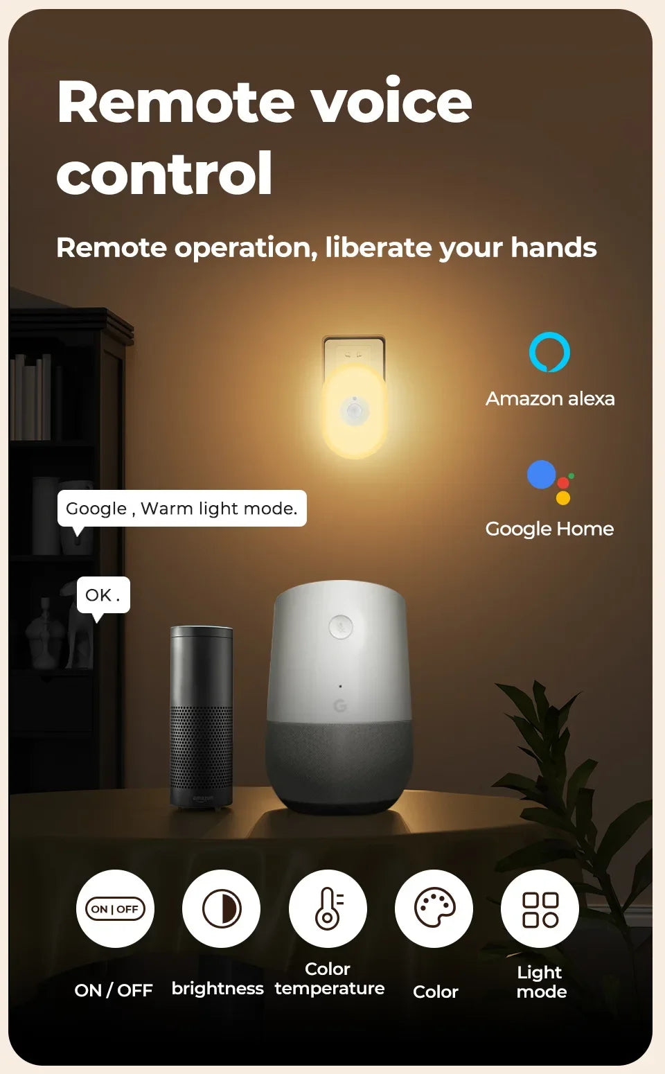 Smart WiFi RGB Motion Sensor Wall Lamp
