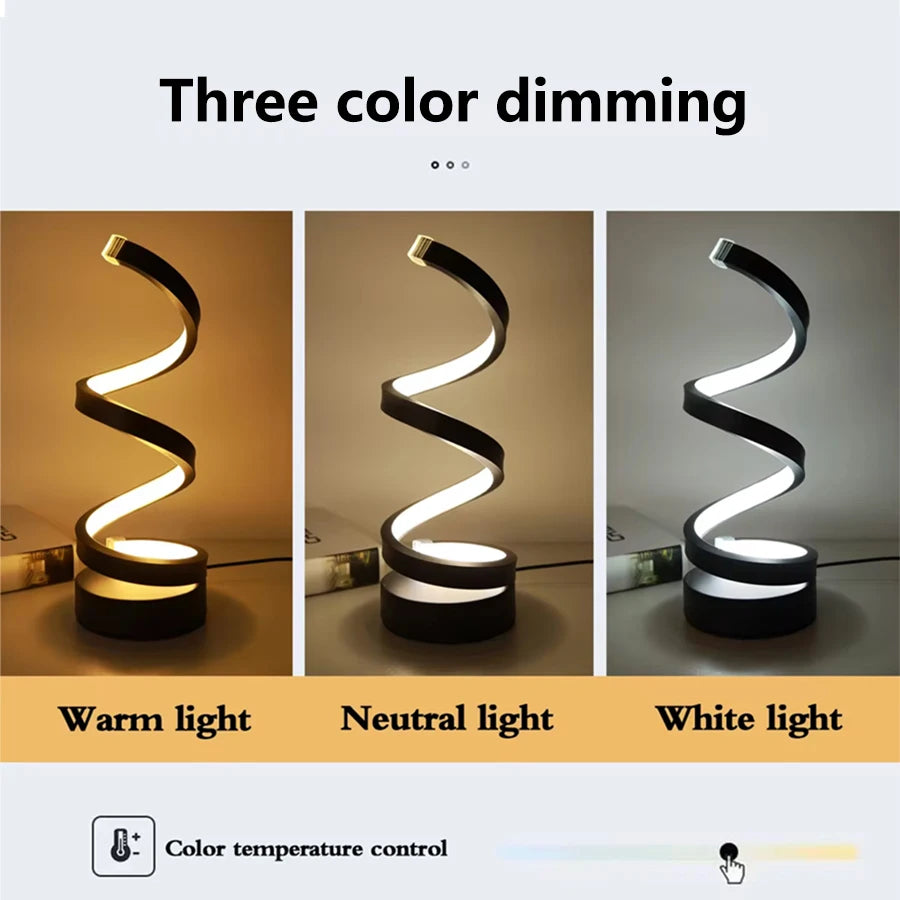 Modern USB Spiral LED Table Lamp