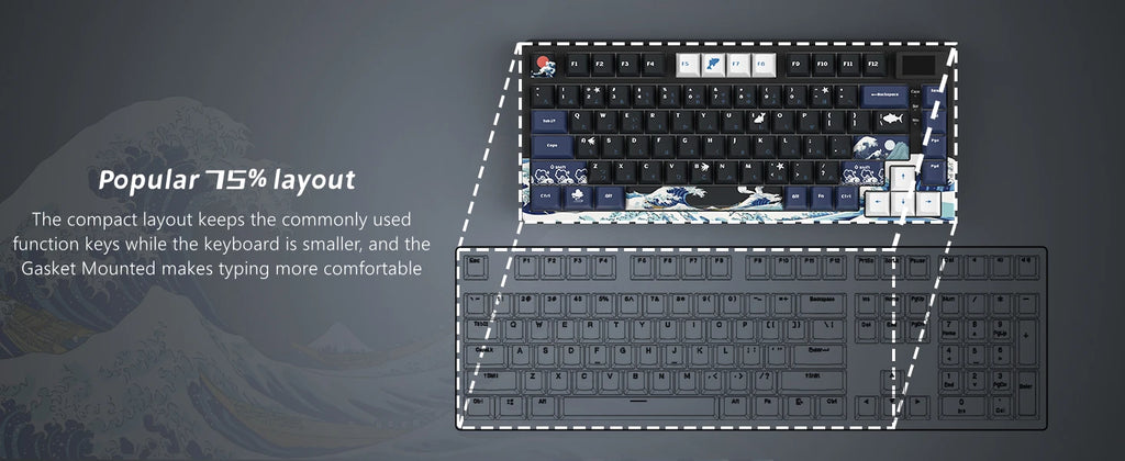 Wired OLED RGB Hot-Swappable Gaming Keyboard