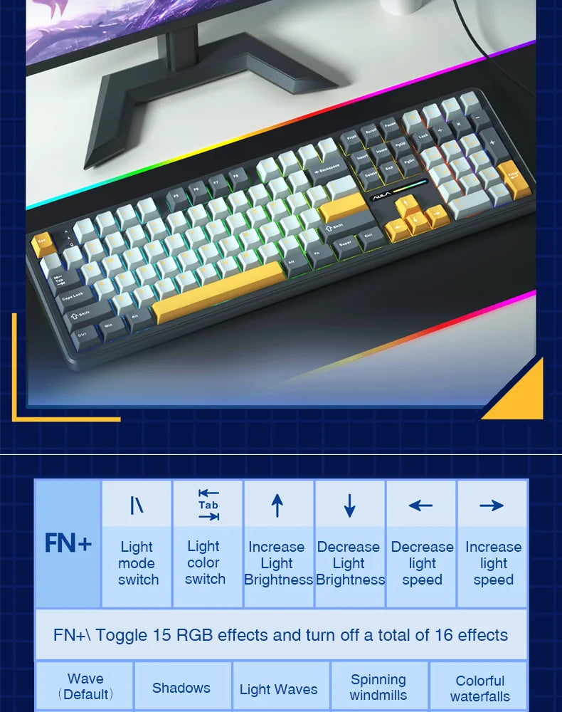 100% Layout RGB Mechanical Gaming Keyboard