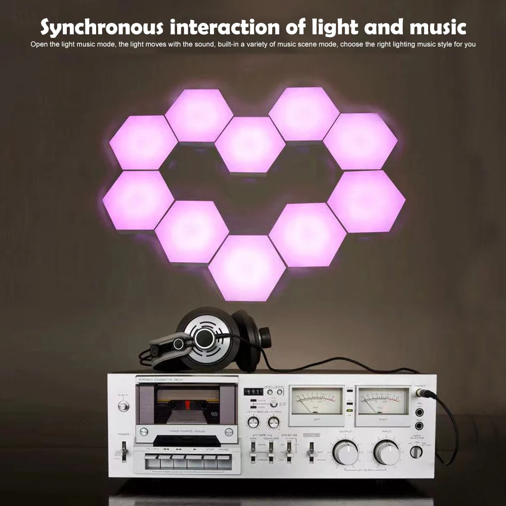 LED Hexagon Night Lights Smart Home Gaming Wall Lights