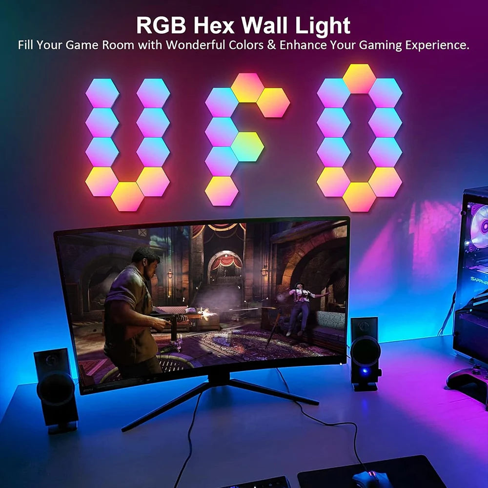 RGB LED Hexagon Light Bluetooth Indoor Wall Light
