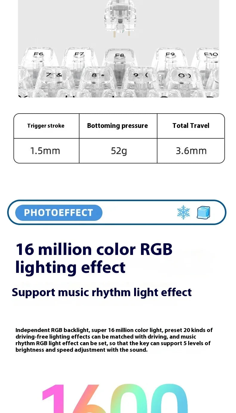 3-Mode RGB Mechanical Gaming Keyboard with Knob