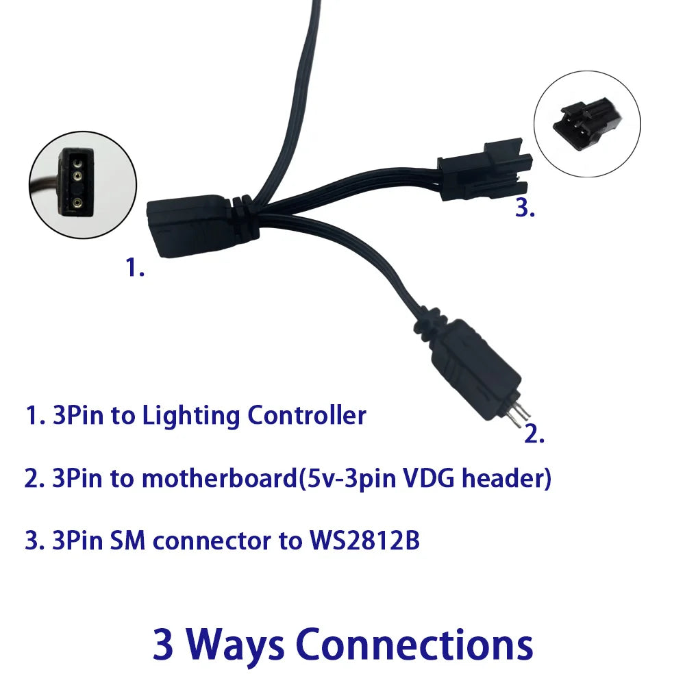 5V ARGB 3Pin Header for Asus Aura Gaming Case