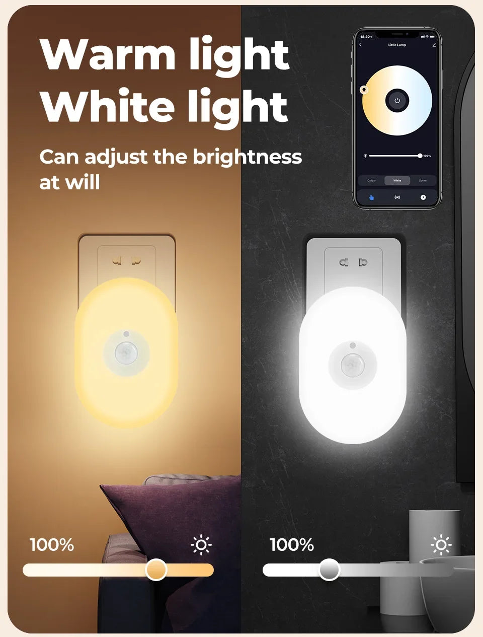 Smart WiFi RGB Motion Sensor Wall Lamp