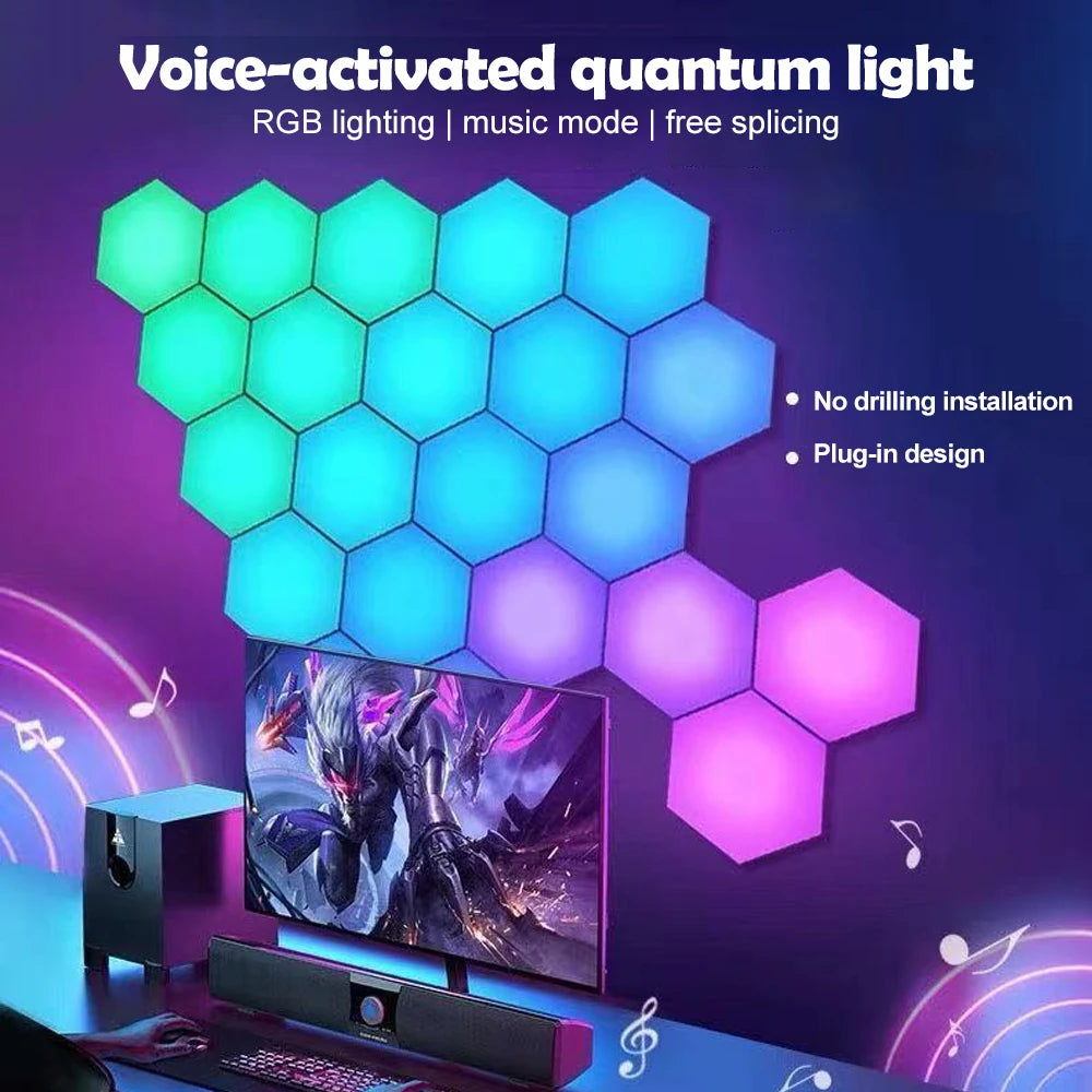 LED Hexagon Night Lights Smart Home Gaming Wall Lights