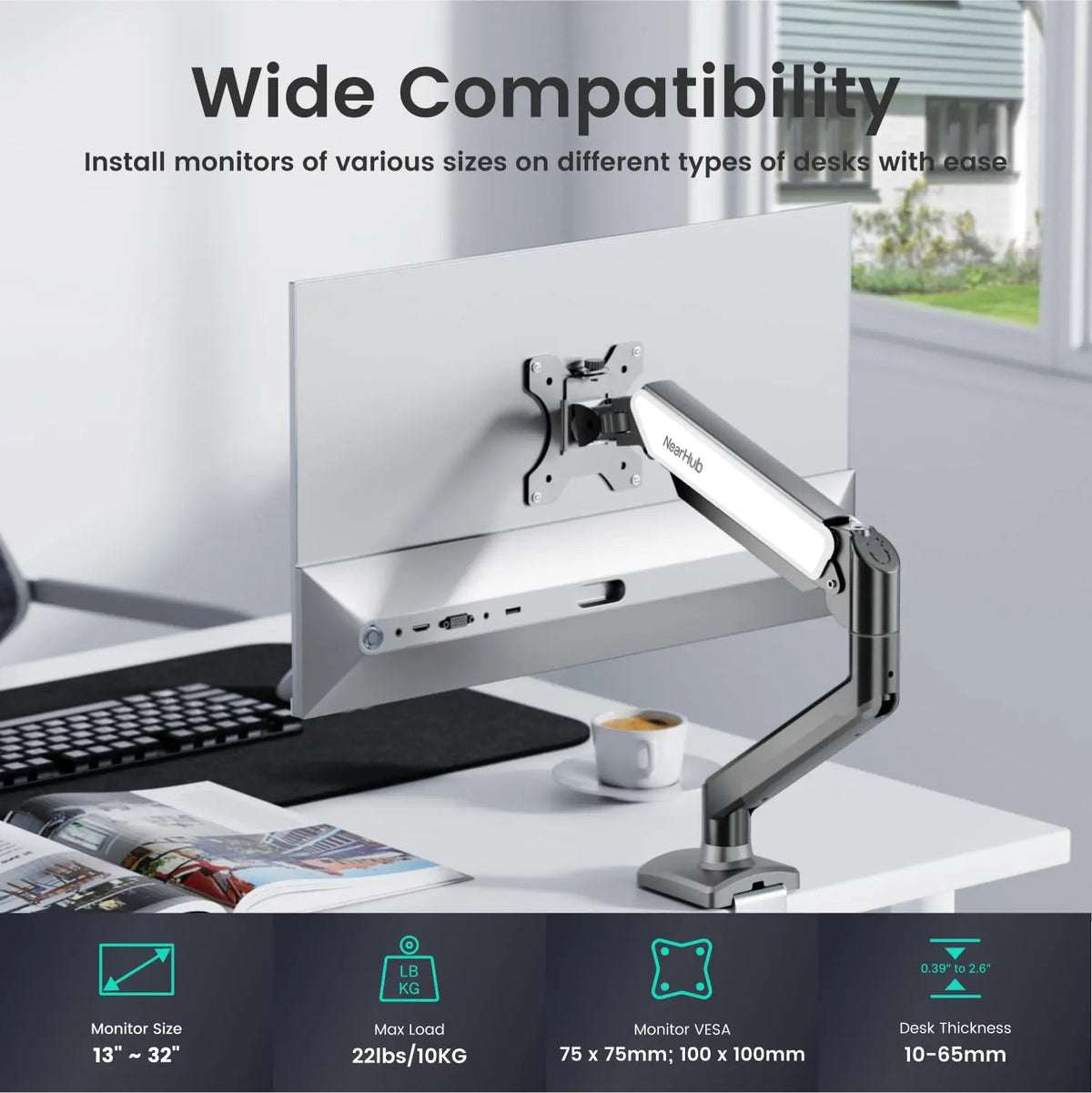 Nearhub MS-001 Single Monitor Arm Mount