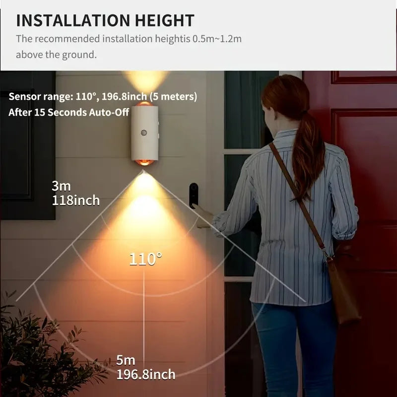 RGB Gradient Motion Sensor Wall Lamp