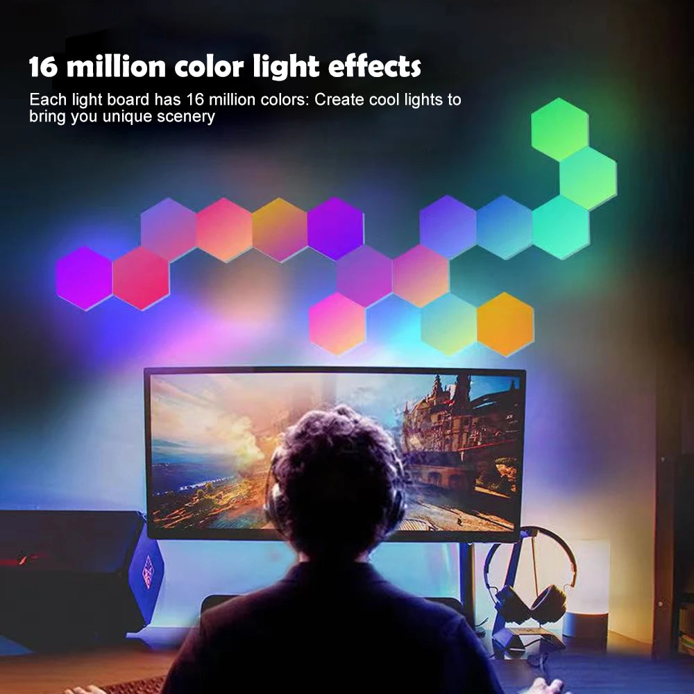LED Hexagon Night Lights Smart Home Gaming Wall Lights