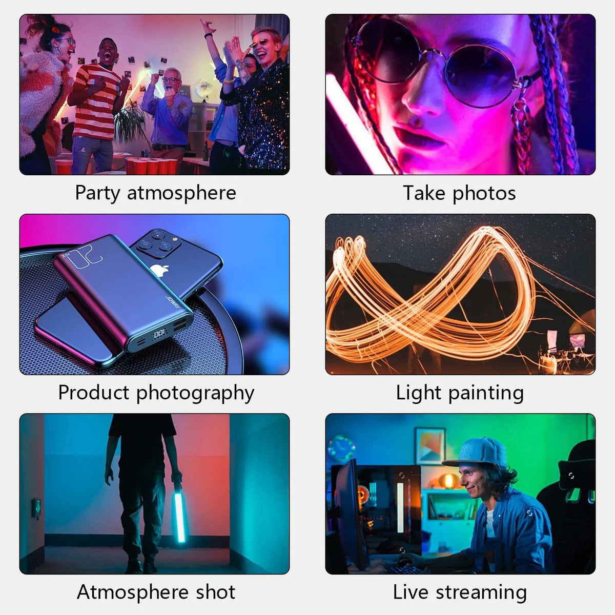 Portable RGB Magnetic LED Fill Light Stick