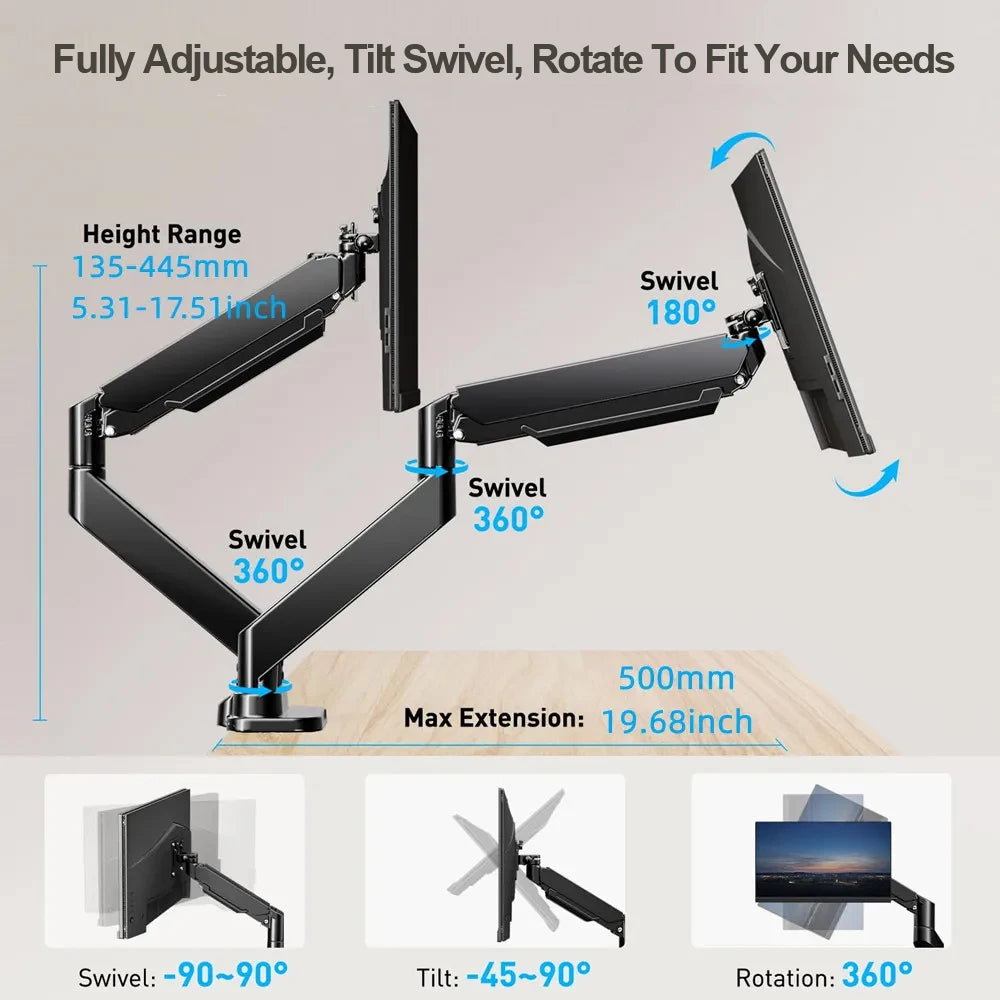 Dual Monitor Mechanical Arm Desk Mount