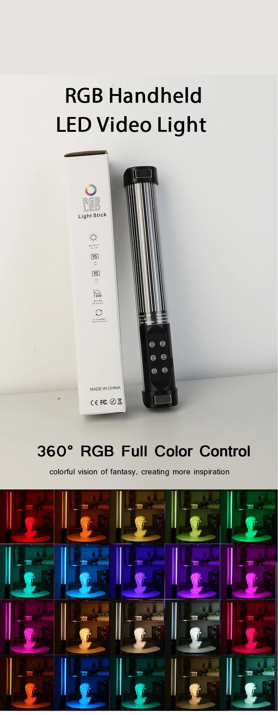 Portable RGB Magnetic LED Fill Light Stick
