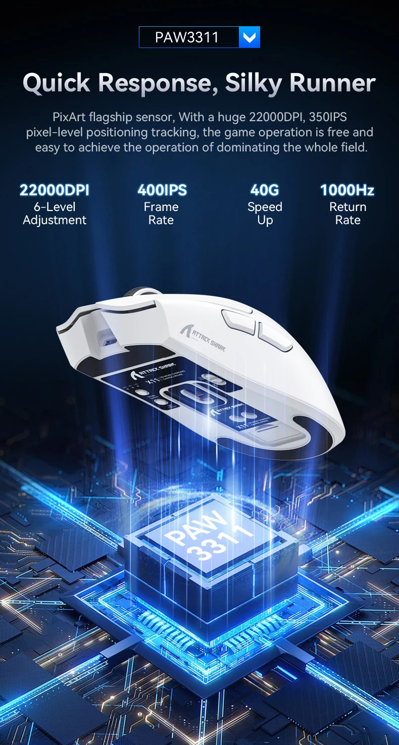 Attack Shark X11 RGB Wireless Gaming Mouse