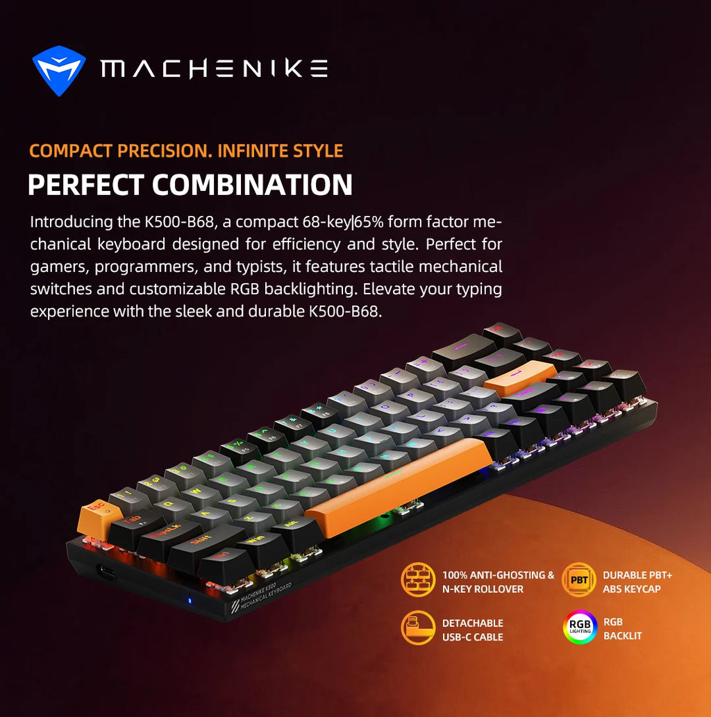 65% RGB Hot-Swappable Mechanical Gaming Keyboard