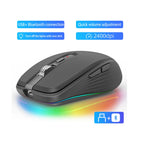 Dual Mode RGB Wireless Bluetooth Rechargeable Mouse