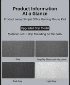 Large Wool Felt Desk Mouse Pad Protector Mat