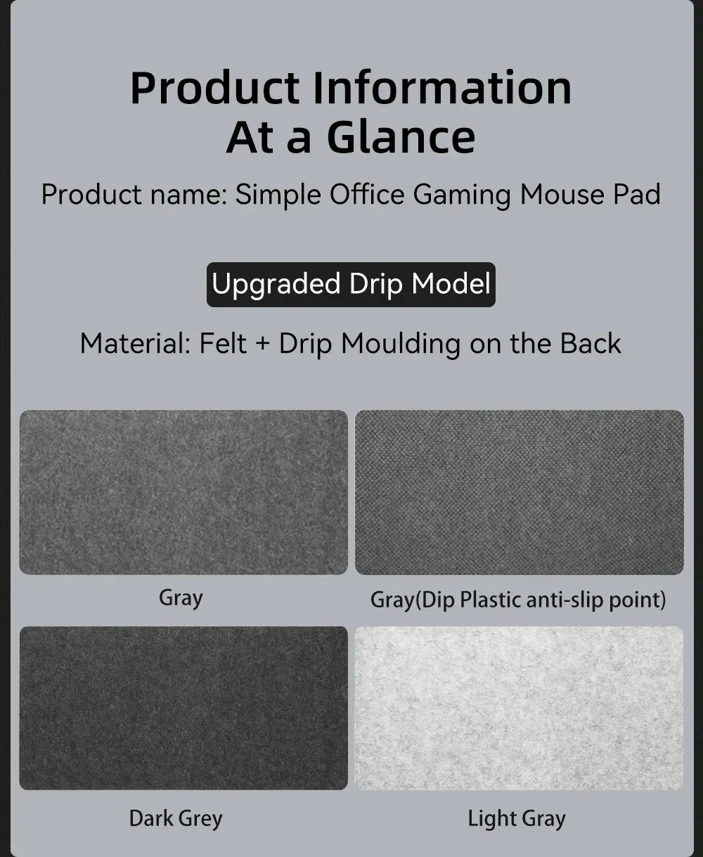 Large Wool Felt Desk Mouse Pad Protector Mat