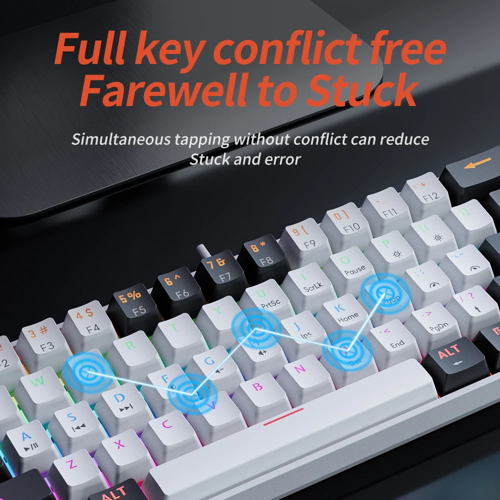 USB 61Key RGB Mechanical Gaming Keyboard