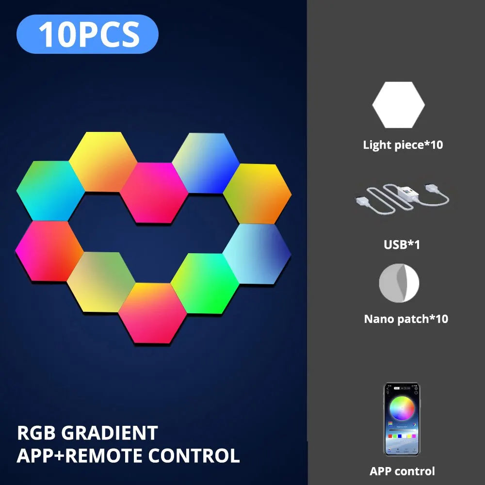RGB Intelligent Hexagonal Wall Lamp
