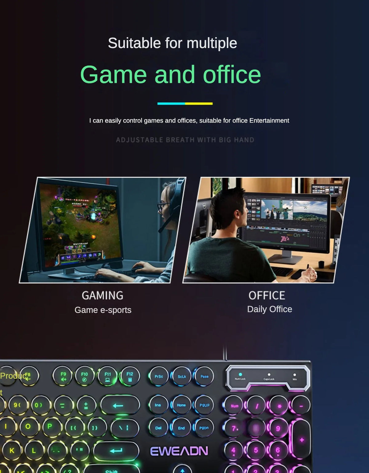 Full Size RGB Waterproof Gaming Keyboard