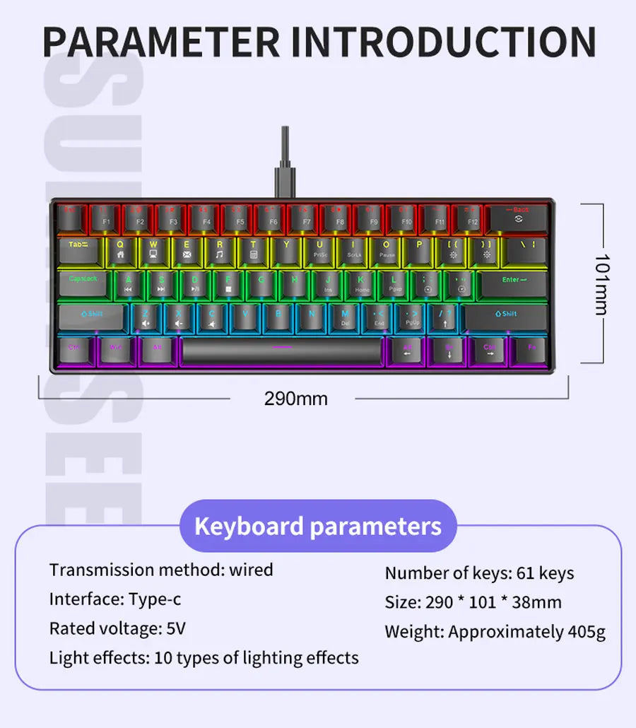 K61 Wired RGB Mechanical Gaming Keyboard