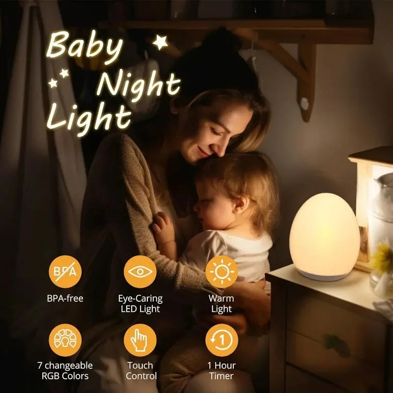 Portable RGB Egg-Shaped Night Lamp