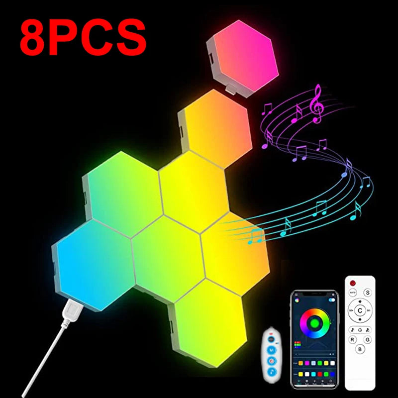 RGB LED Hexagon Light Bluetooth Indoor Wall Light